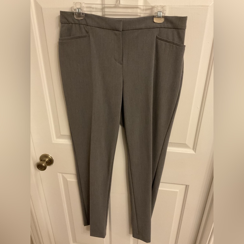 Alfani Gray Straight Leg Pants for Office Wear